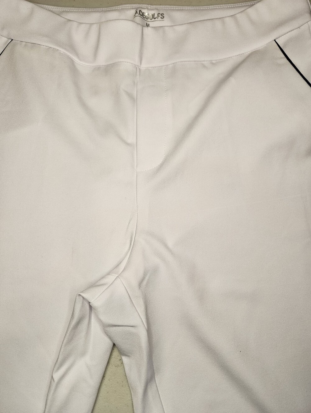 ACEGOLFS EAGLE 28 Inch Performance Stretch Ankle Pants White W/ Stripes Medium - Picture 13 of 14